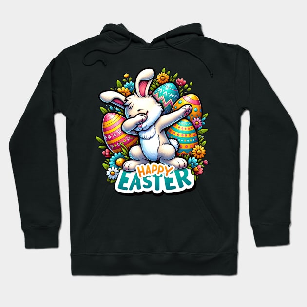 Happy Easter – Cute Easter Bunny with Dab Style Pose Hoodie by Infinitee Shirts